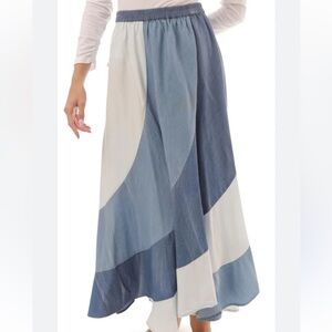 Charter Club Blue and White Women's Maxi Skirt 100% Cotton SZ 6